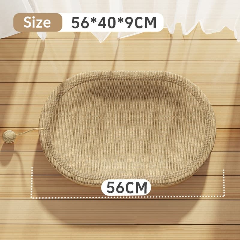 Large Wear-Resistant Low-Shedding Sisal Rope Integrated Cat Scratcher Bed & Board.