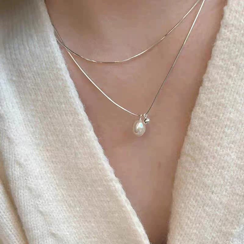 Niche Minimalist Luxury Style, Elegant Faux Pearl Design, Bring Gentle And Advanced Temperament, Works As Collarbone Choker Or Long Sweater Chain