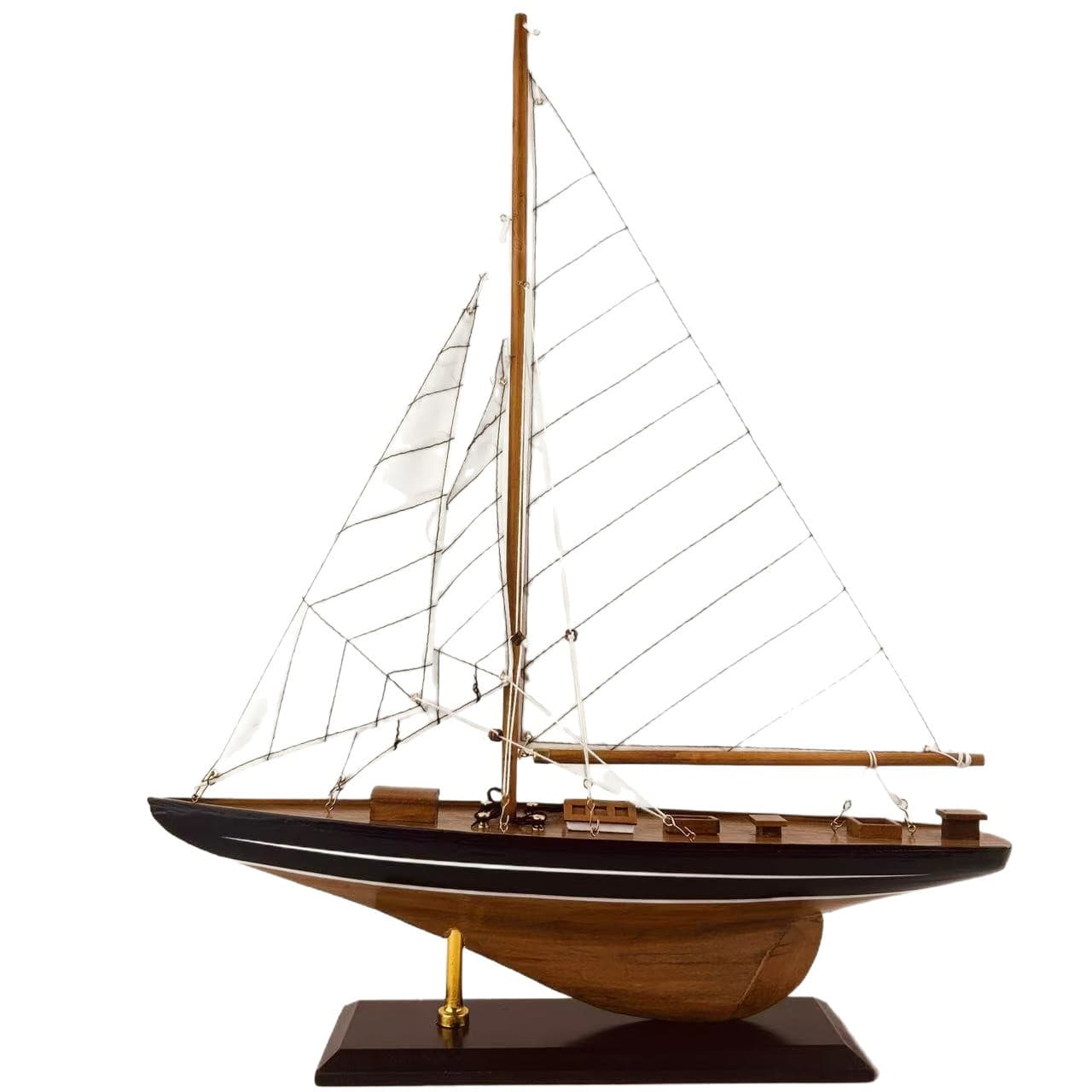 Solid Wood Sailboat Model For Home Decor