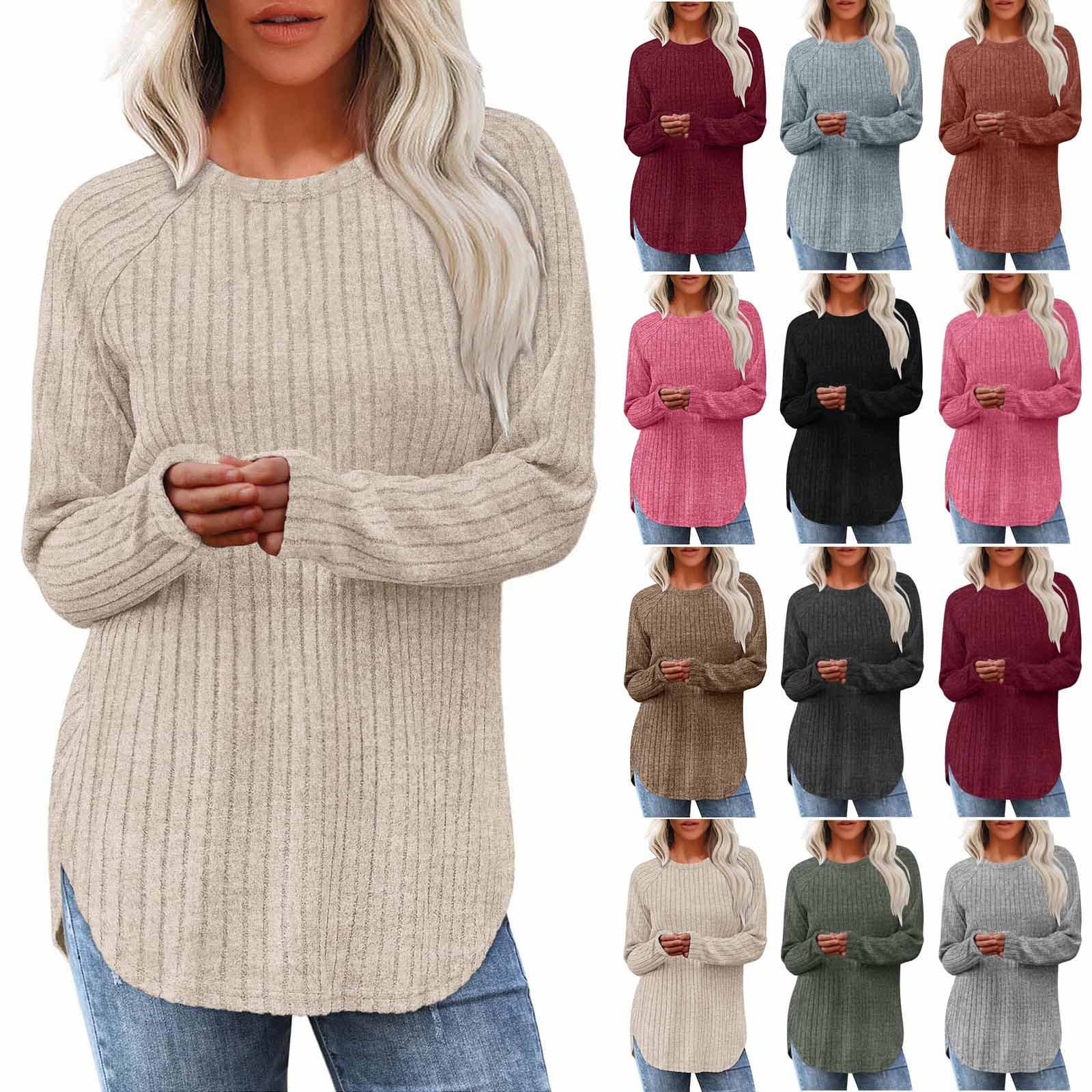 Womens Relaxed-fit Top With A Round Neckline And A High-low Curved Hem