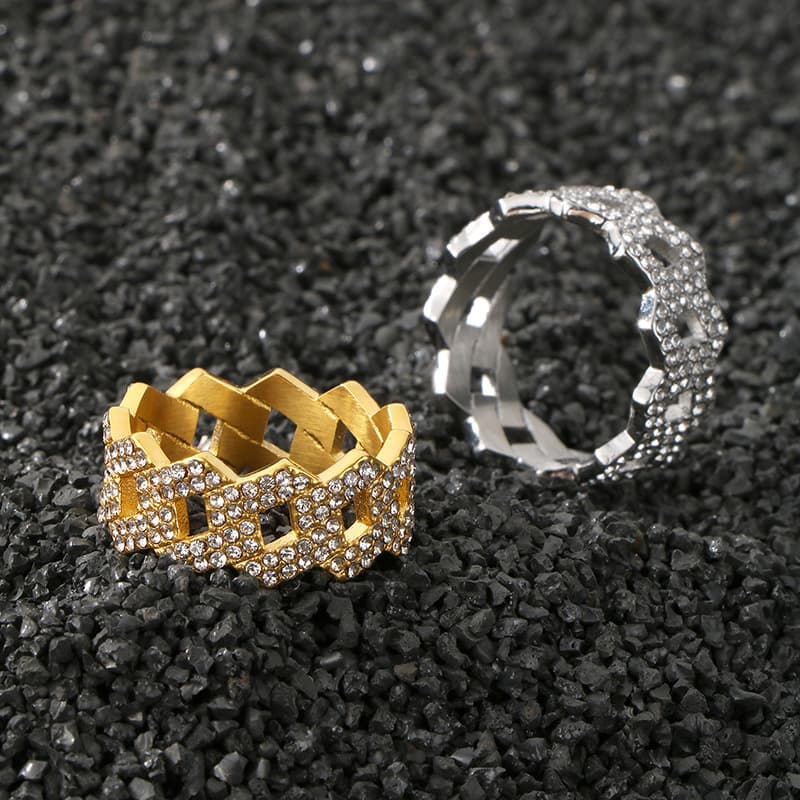 Fully Diamond-studded Fashion Ring European And American Hip-hop Style