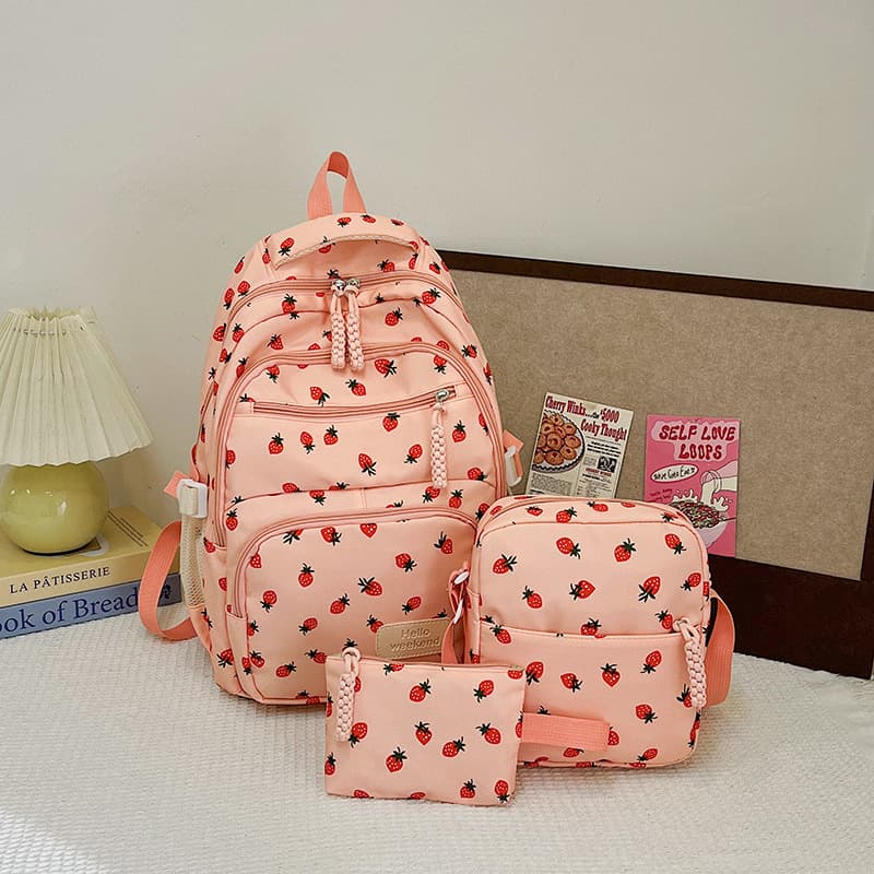 Retro Versatile Backpack And Crossbody Bag Set