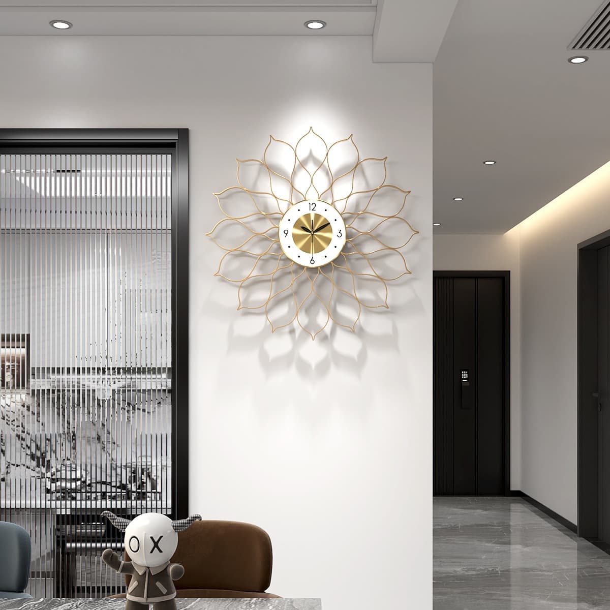 Bedroom Personalized Art Silent Wall-Hanging Decorative Clock Modern Light Luxury