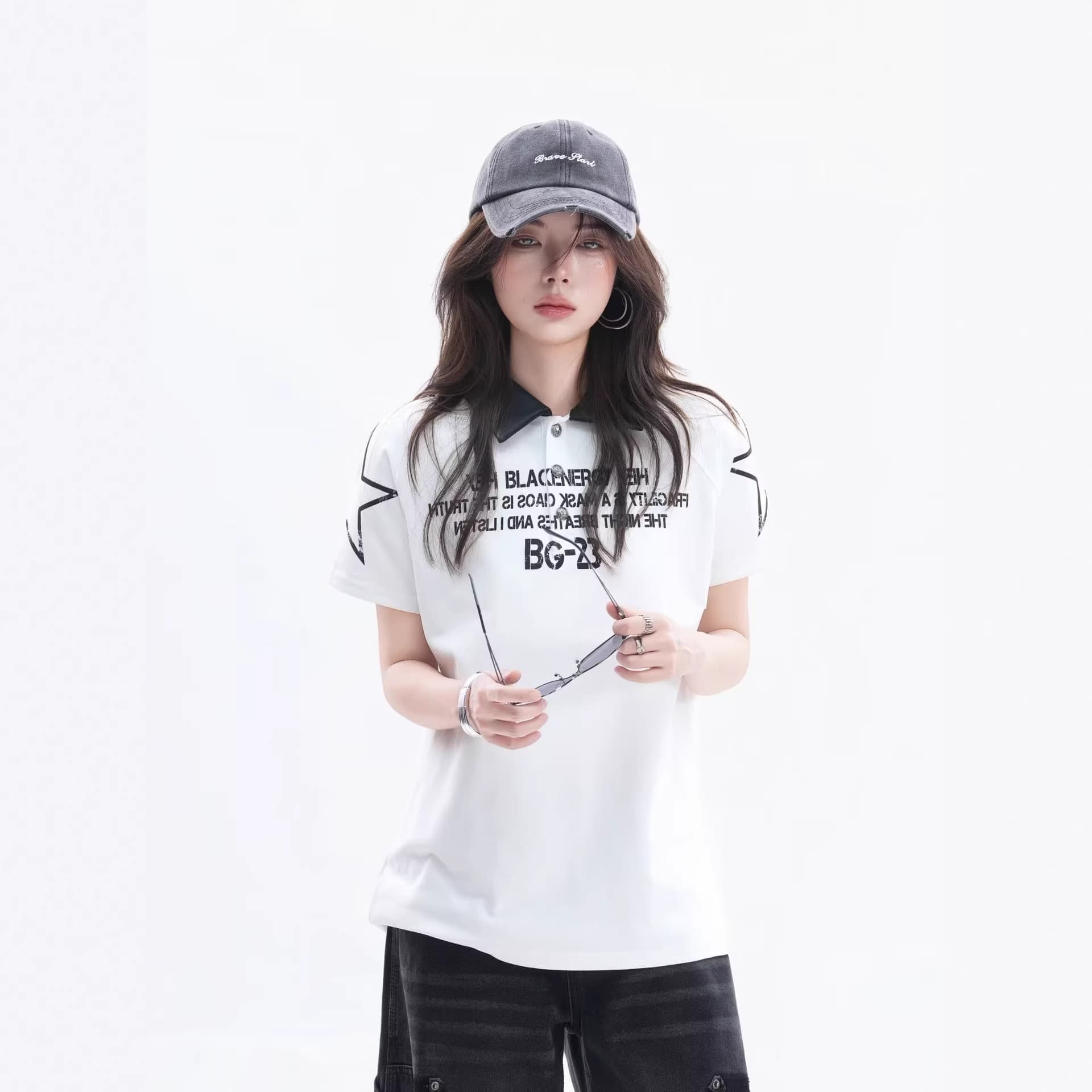 Mens And Womens American-style Short Polo Shirt