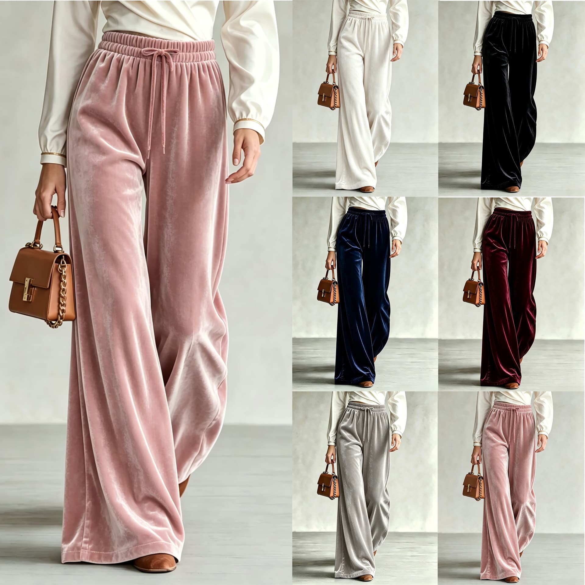 Womens Fashionable Casual High-Waisted Trousers