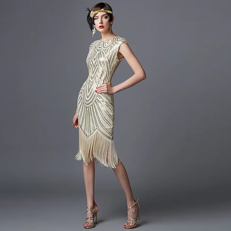 Retro Handmade Sequin Dress For Women