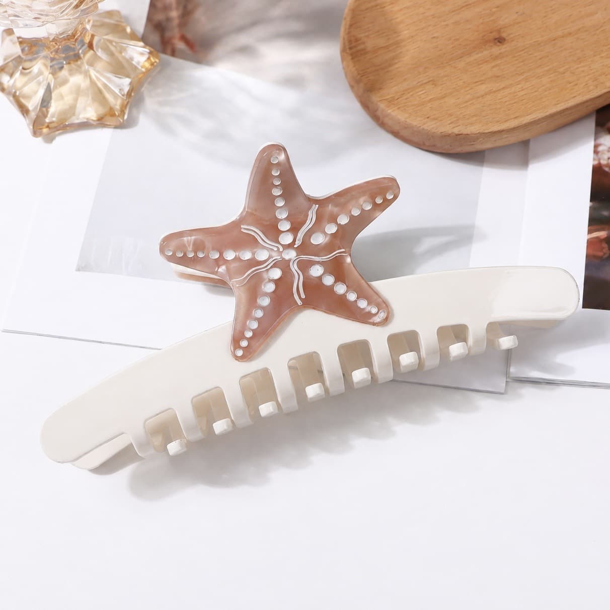 Acetate Starfish Hair Clip - Women's Fashionable Side Claw Clip for Daily Wear and Beach Style