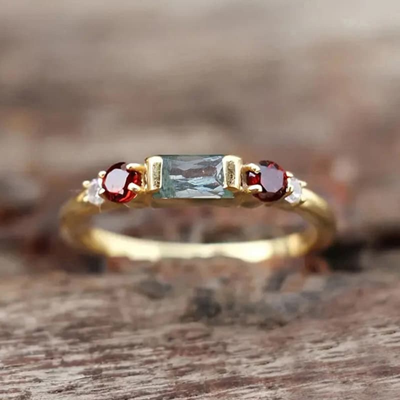 Minimalist Geometric Floral Womens Ring
