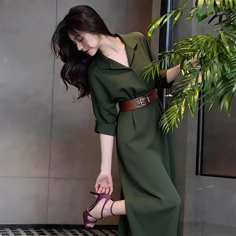 Stylish And Elegant Green Womens Dress