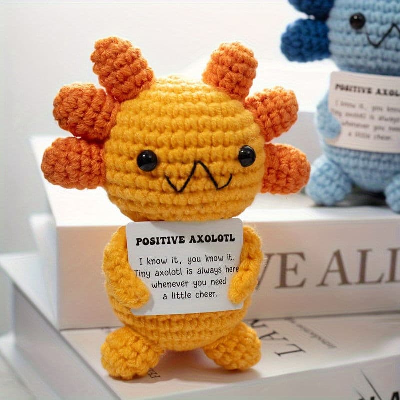 Hand Crocheted Axolotl Doll