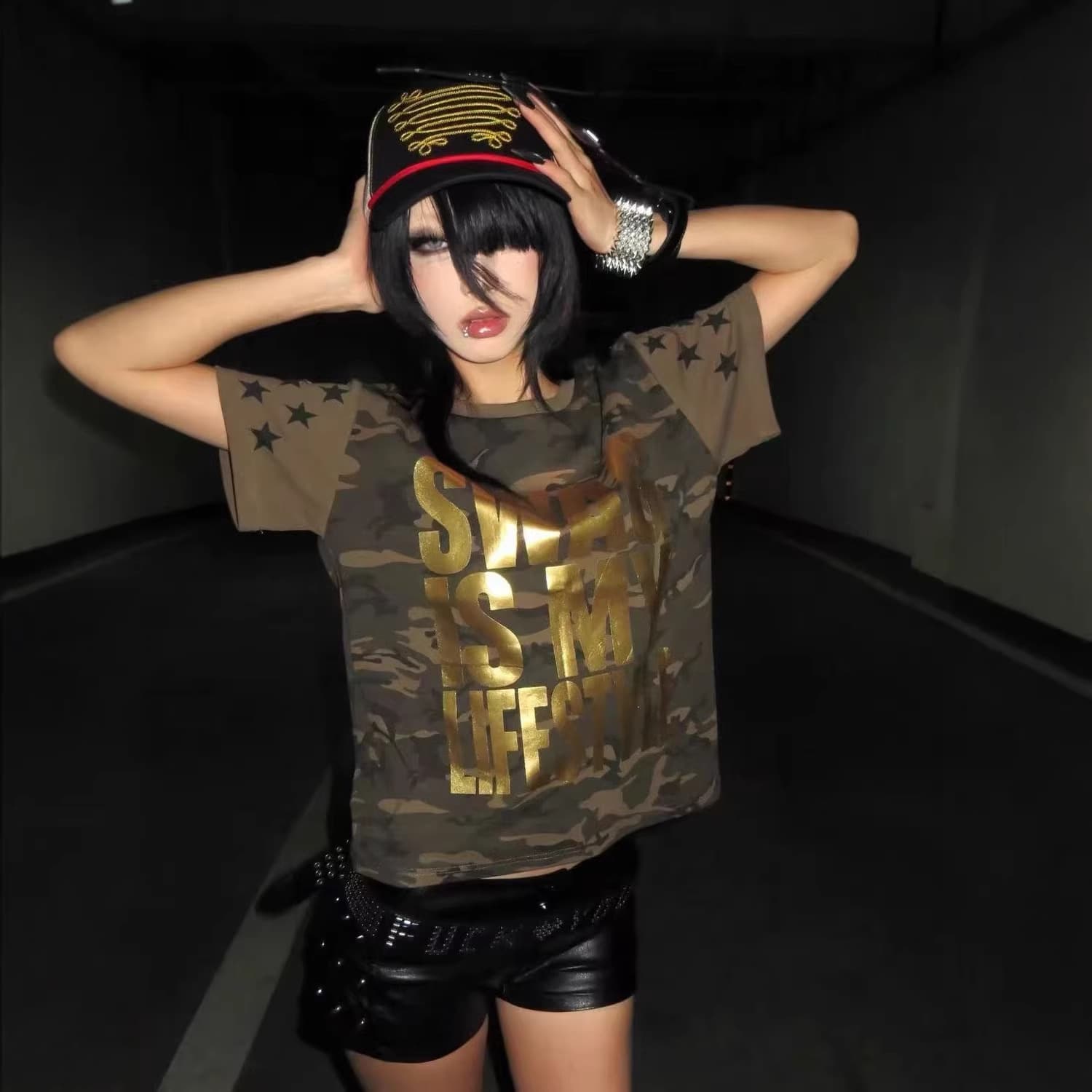 American-style Camouflage Short-sleeve For Men And Women