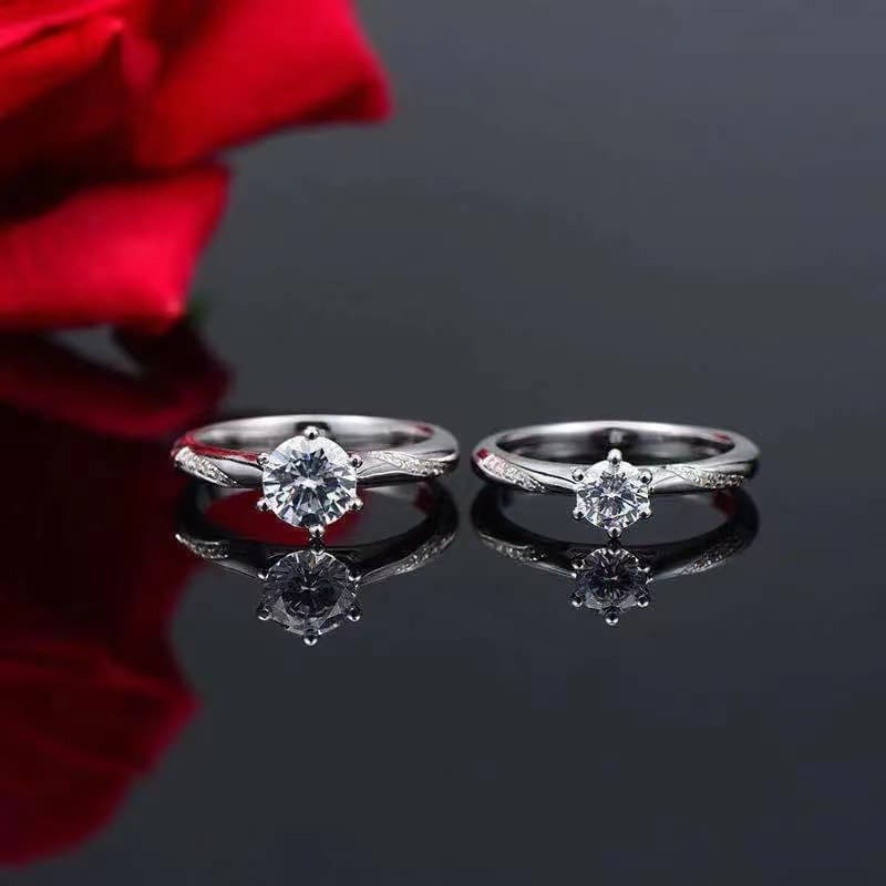 Classic Couples Dazzling Moissanite-inspired Diamond Ring