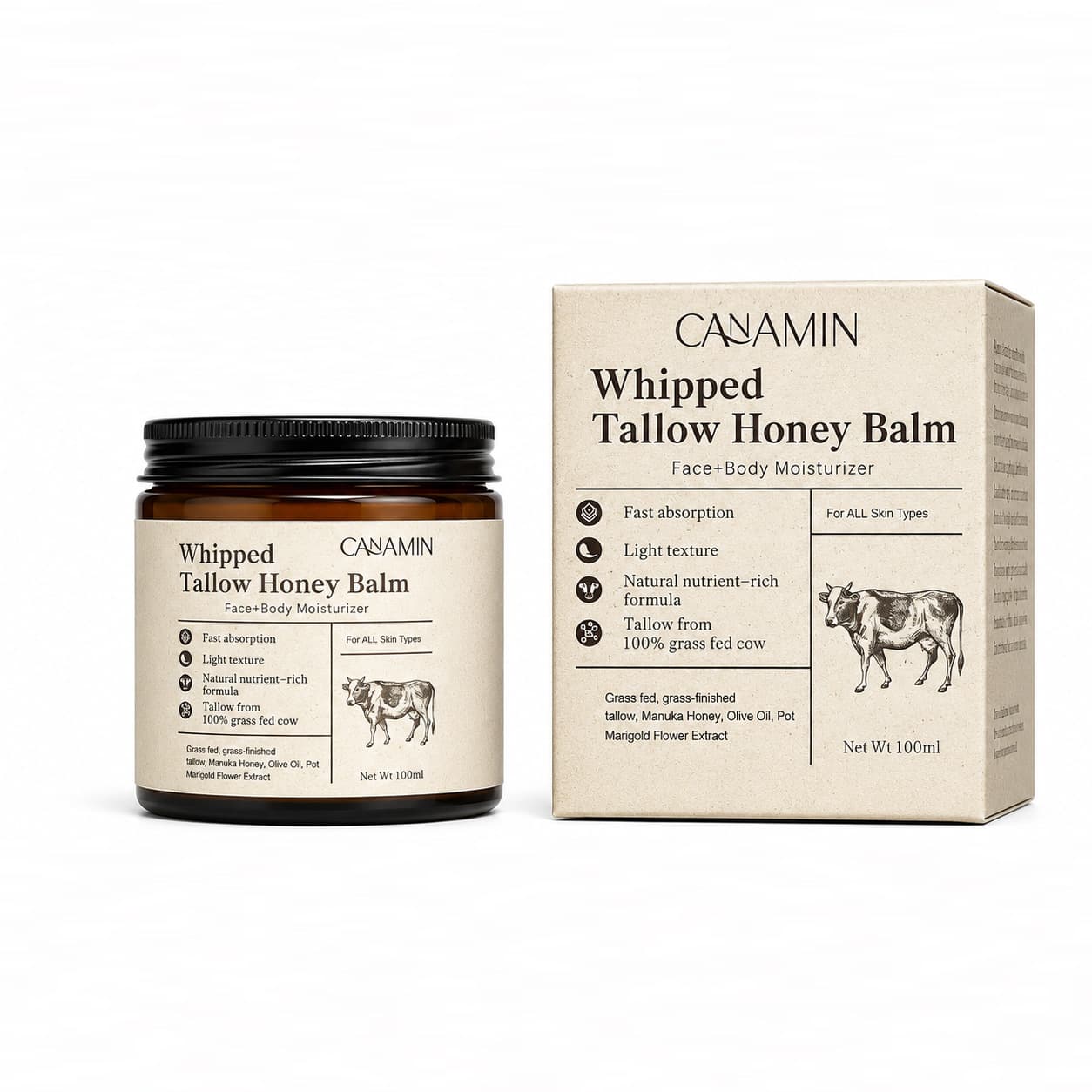 CANAmin Light Milk Cow Fat Honey Multi Effect Repair And Moisturizing Cream