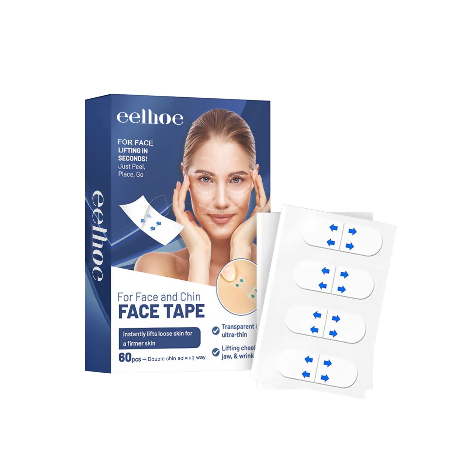 Facial Lifting Stickers 60pcs, 4 Stickers X 15 Sheets-box