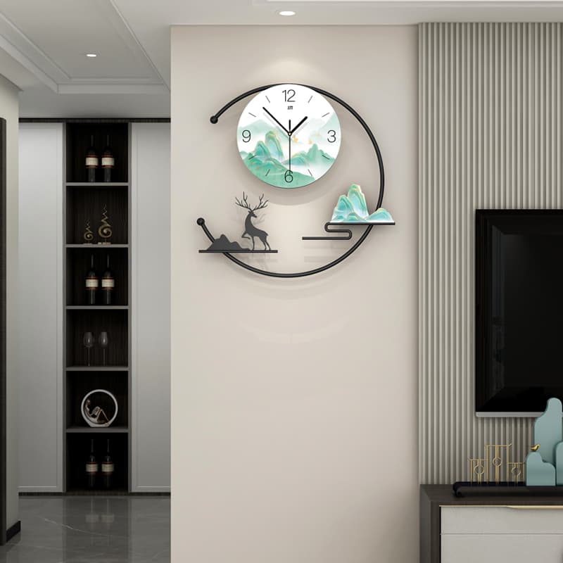 Modern Mountain Deer Wall Clock Artistic Living Room Home Decor