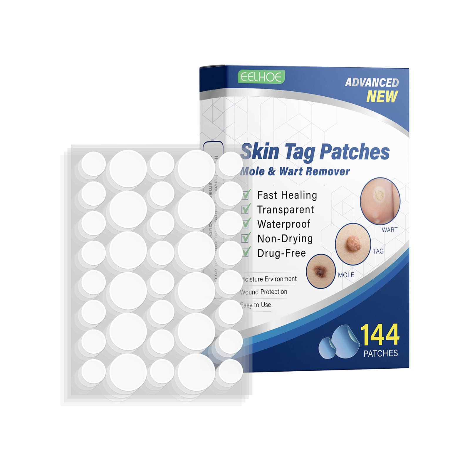 Skin Smoothing Patches 144PCS 36pcs X 4 Sheets-box