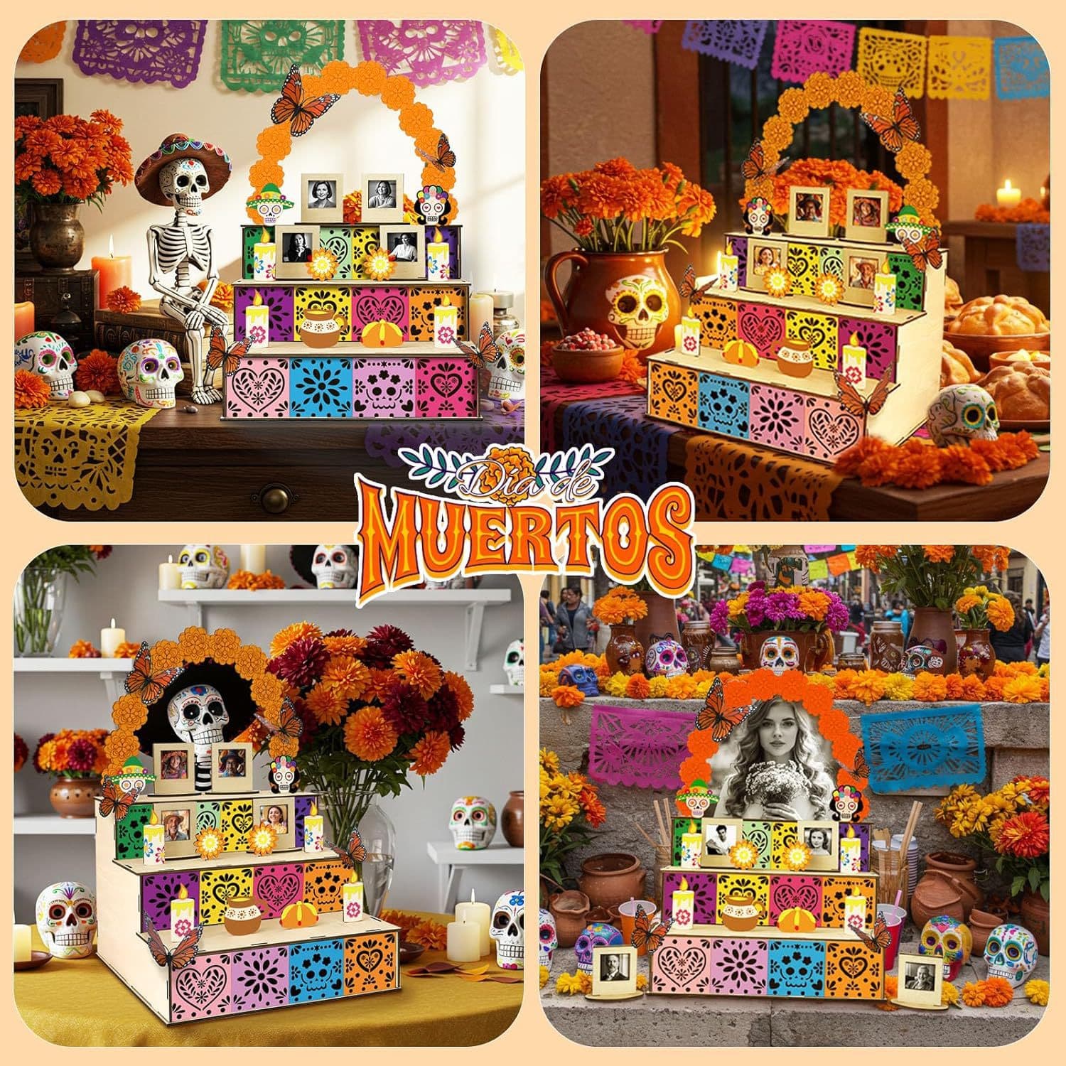 Cross-border Wooden DIY Day Of The Dead Decorative Box Halloween Holiday Ornament