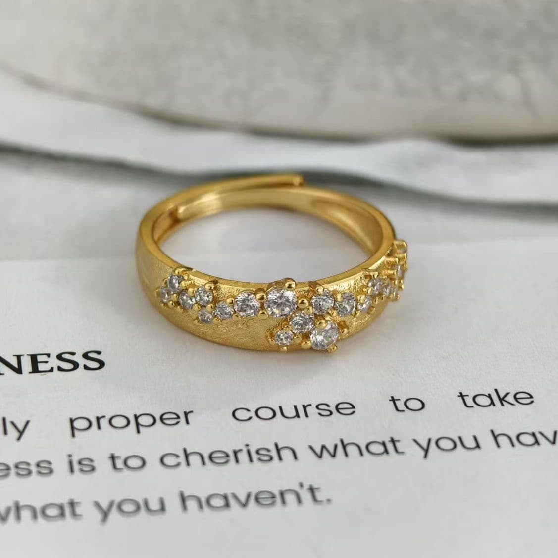Italian Filigree Gold-Inlaid Ring For Women