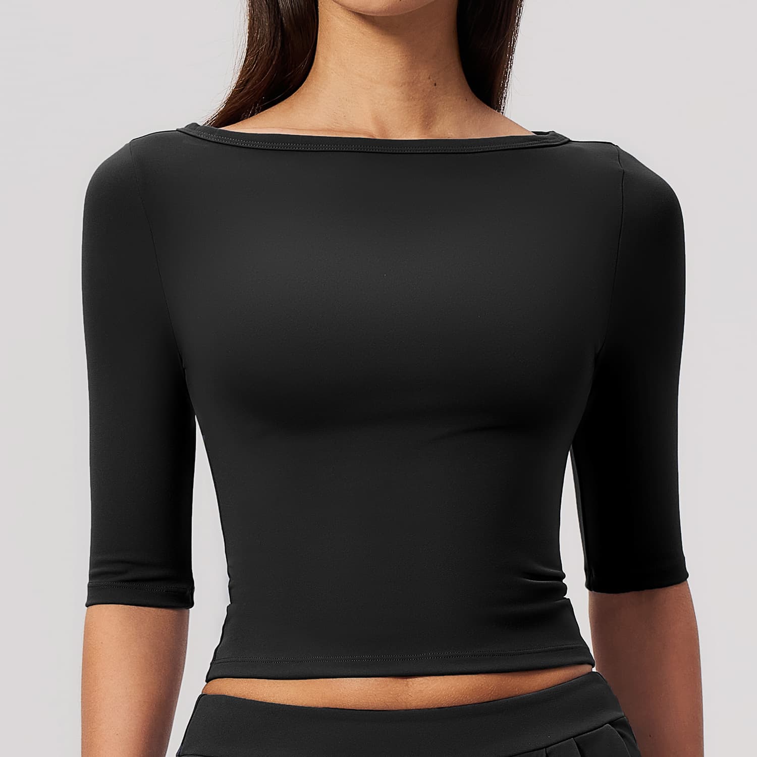 Running Sport Boat-neck Fitness Top