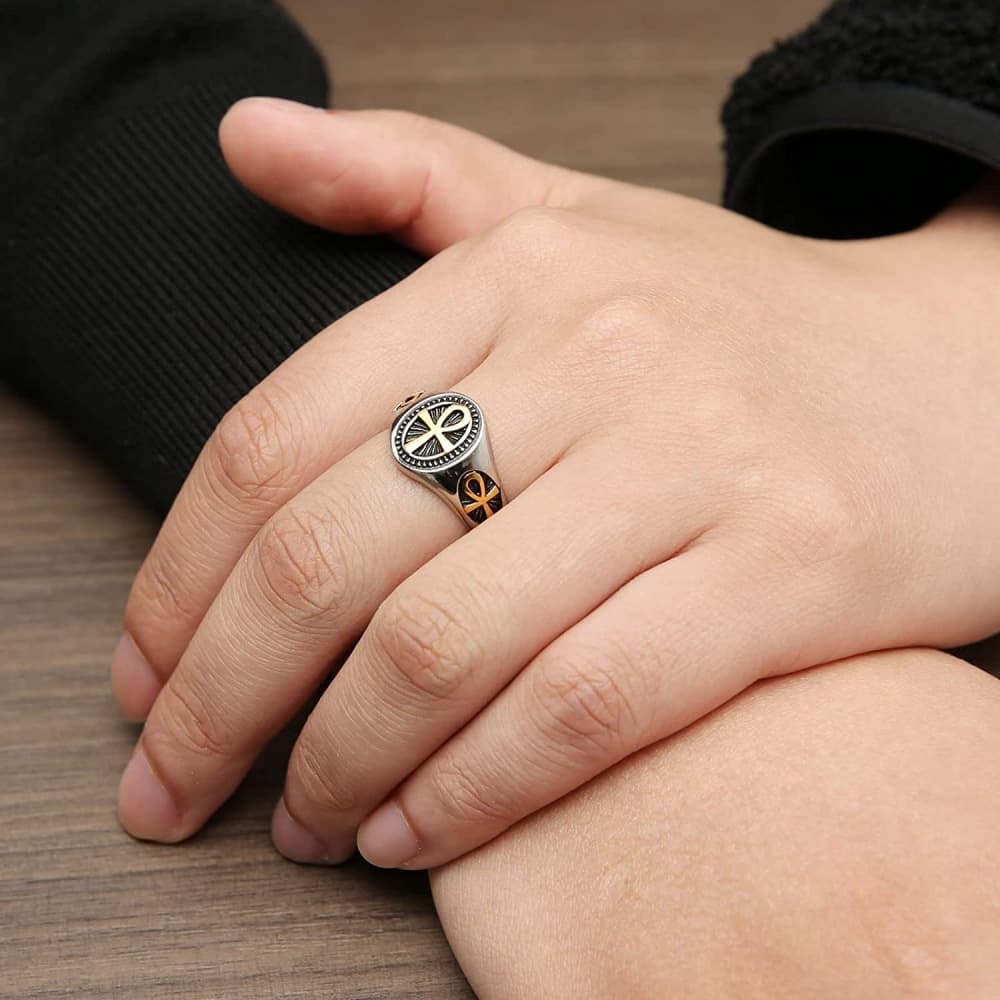 Classic Vintage Mens Personalized Open-ring