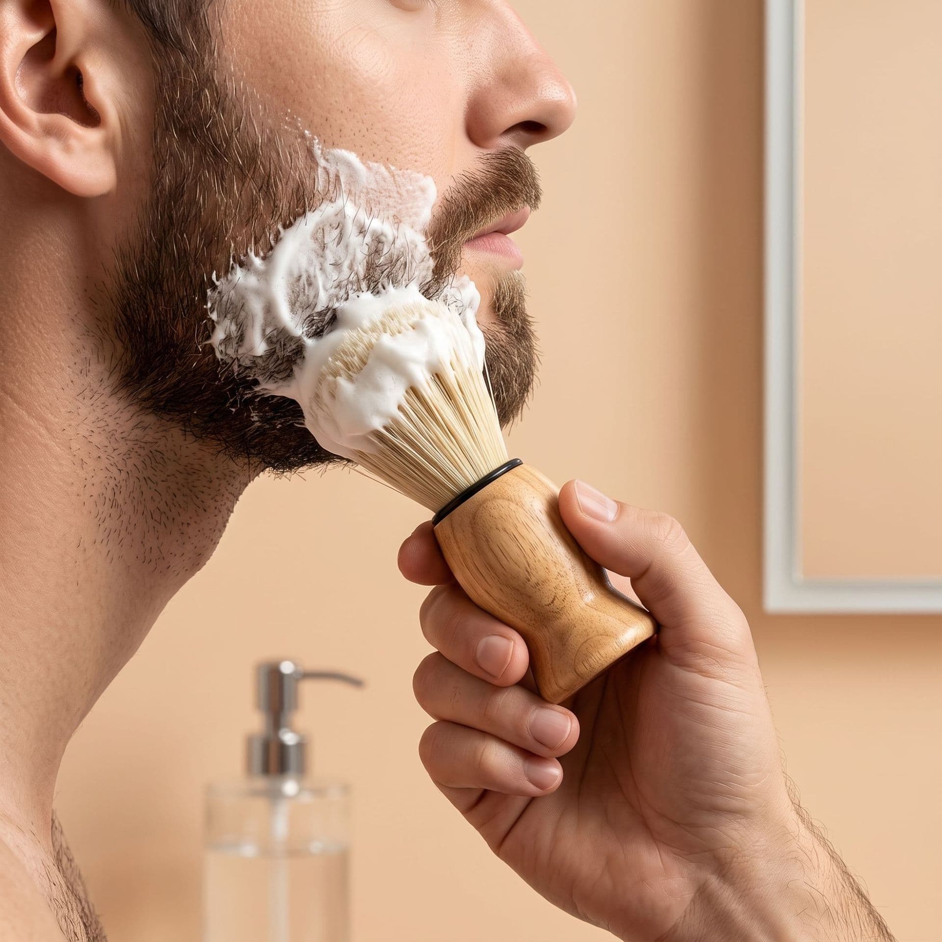 Beard Brush Portable With A Solid-wood Handle For Everyday Use