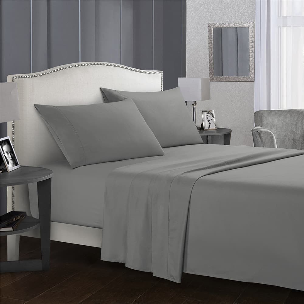Simple Solid-Color Fitted Sheet Plus-Size Four-Piece Bedding Set
