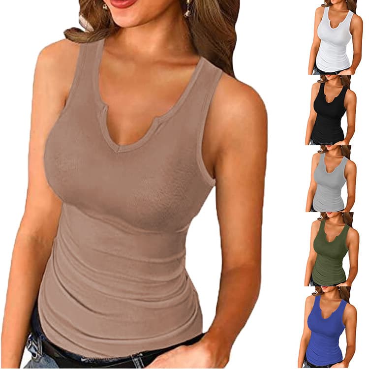 Womens Crew-neck Tank Top For Layering
