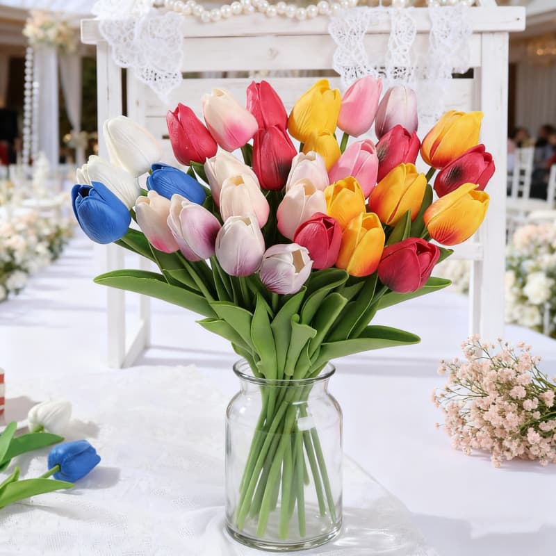 PU Tulip Simulation Hand-Feel Home Decor Ornament