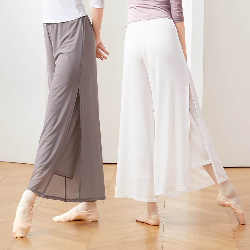 Womens Flowing Mesh Loose Wide-Leg Pants