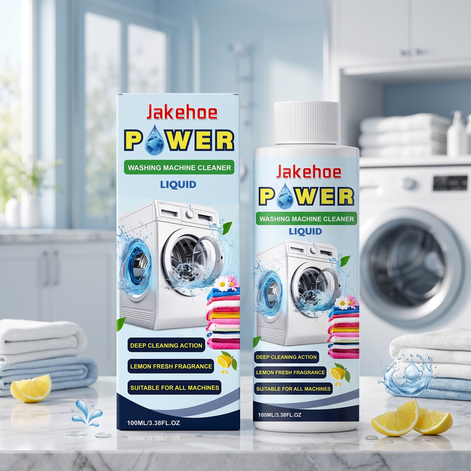 Washing Machine Cleaning Solution Lemon-fresh Scent Removes Dirt And Provides Care