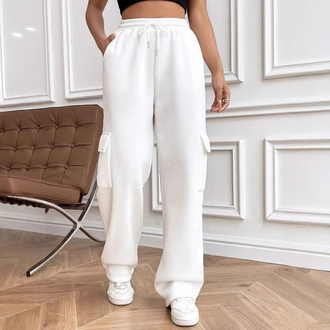 Sweatpants Jogger Pants Drawstring Waist Wide-leg Pants