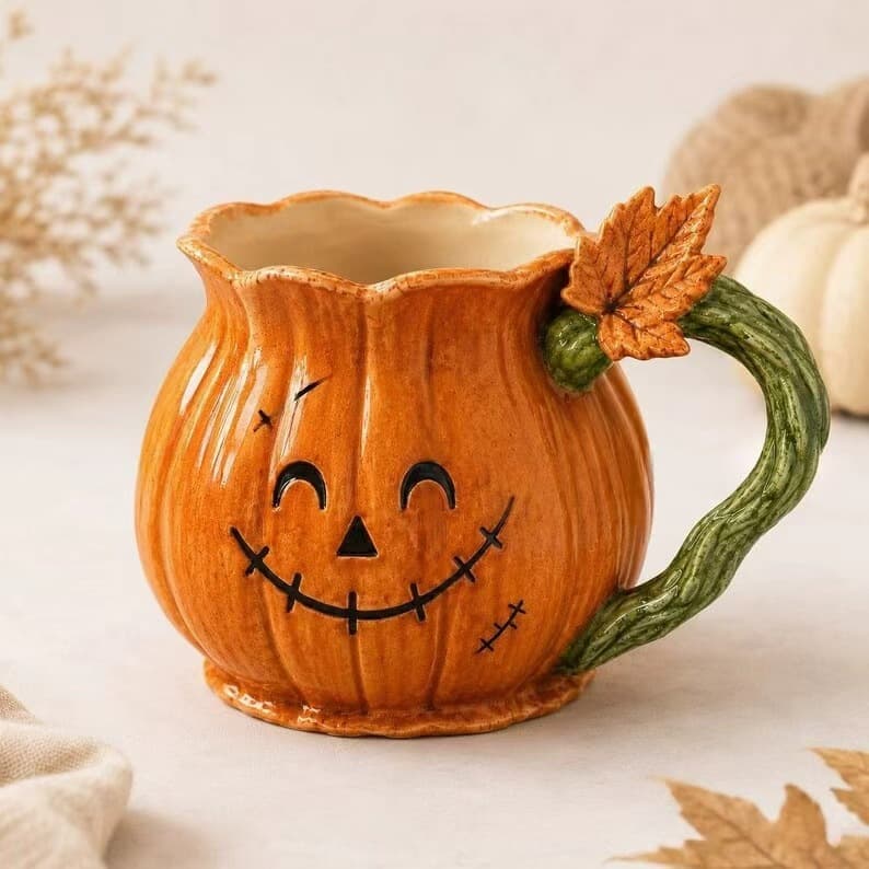Pumpkin Mug Halloween Resin Ornament