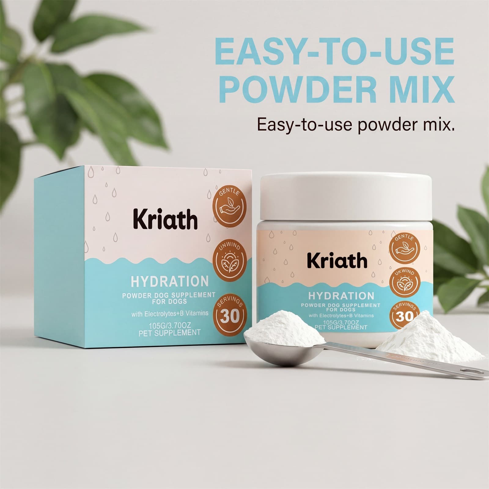 Kriath Dog Body Care Powder With Mild Ingredients, Hydrates And Cares For Dogs, Replenishes Nutrition, And Is Easy To Mix