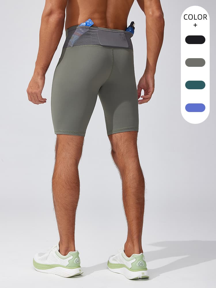 New Models Of Compression Pants For Men, Summer Training Marathon Running Shorts, Sports Fitness Tights, Cross-Border Five-Point Pants