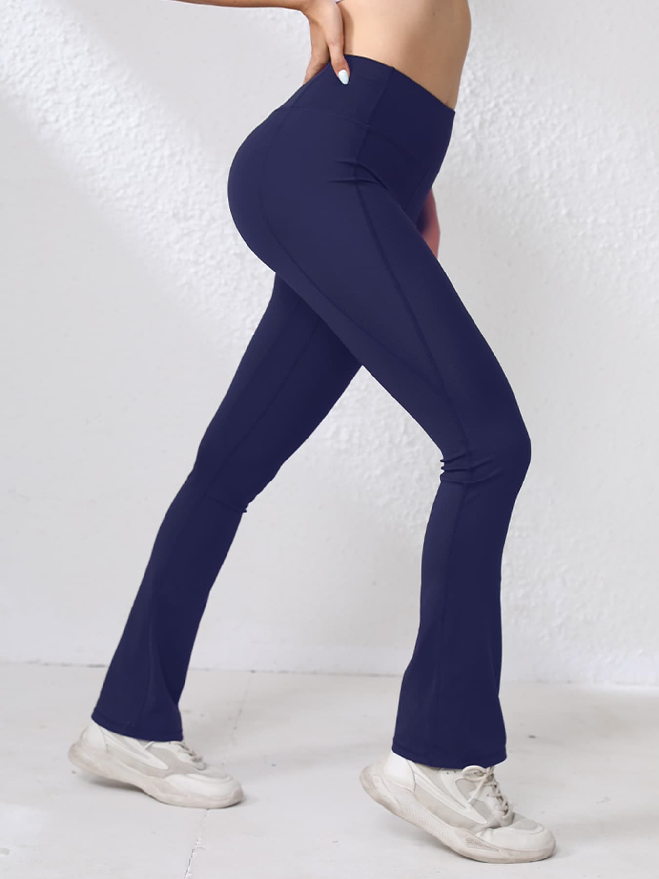 Popular European-Style Yoga Pants Cross-Border New Nude Yoga Wear Outdoor Sports Sexy Solid Color Flared Long Pants For Women