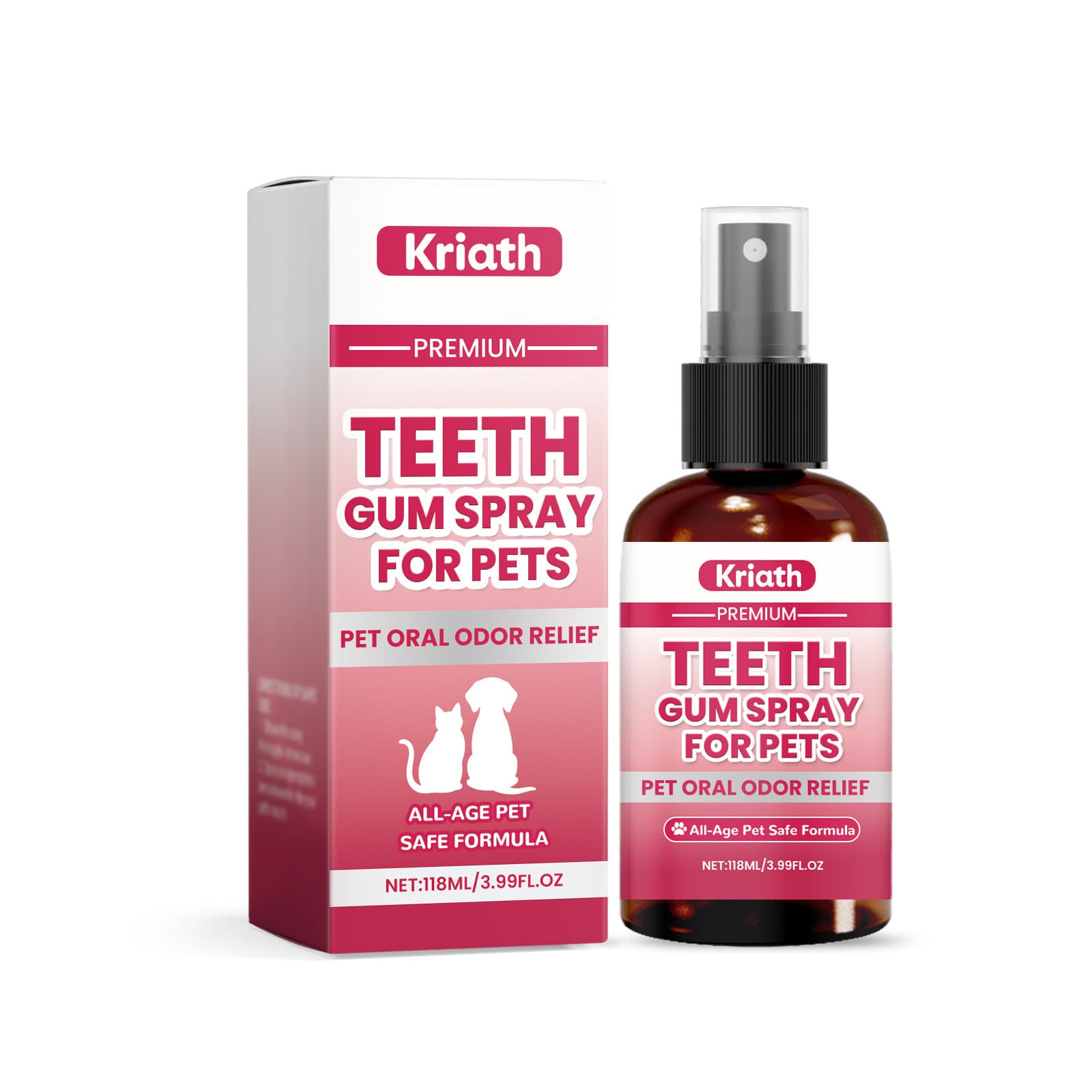 Kriath Pet Oral Spray Cares For Oral Hygiene, Gently Cleans And Removes Tartar, Cleans And Freshens The Mouth