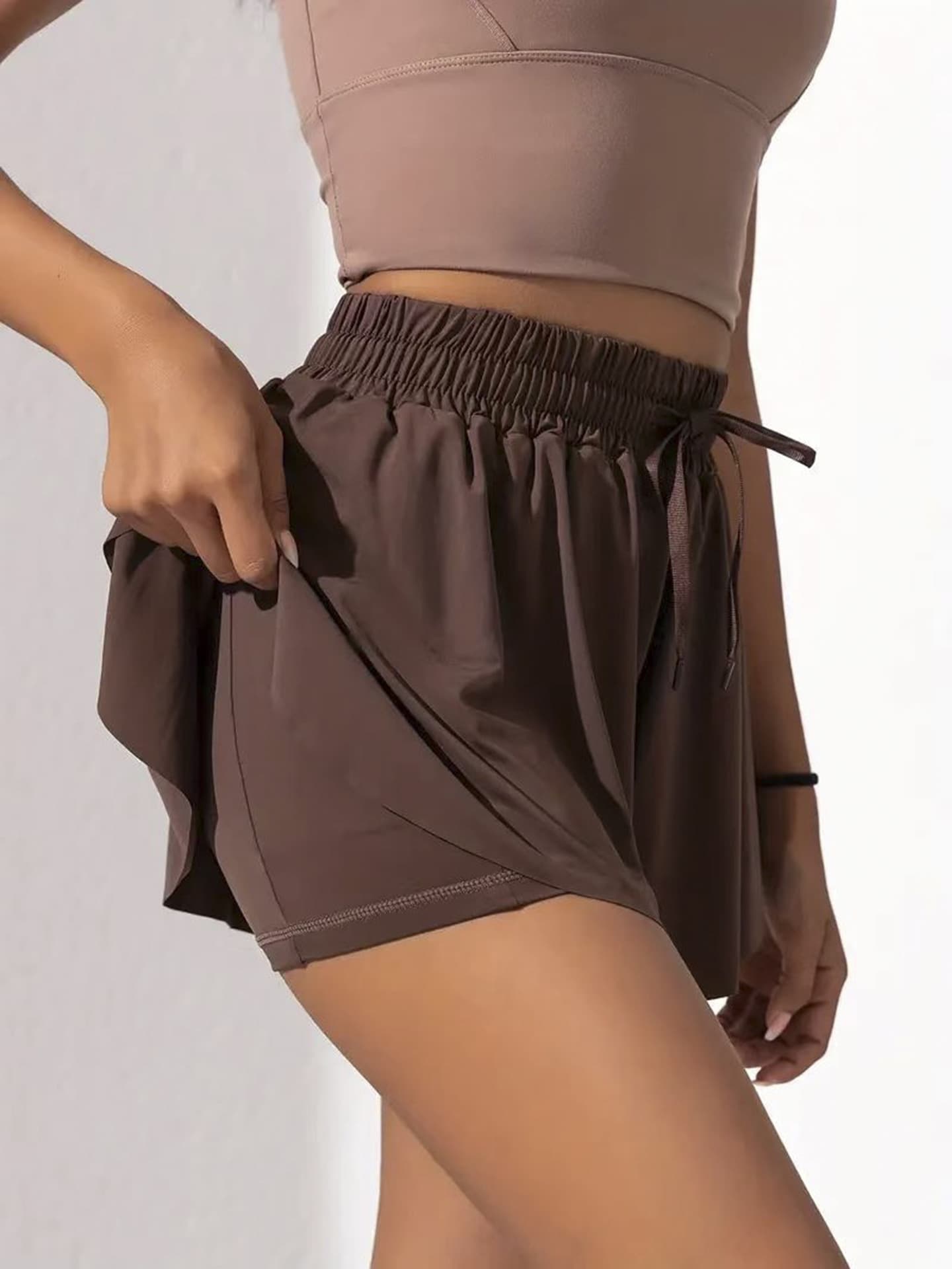 2025 Yoga Wear Running Fitness Tennis Short Skirt Pants With Pockets Women's Tight-Fitting Cross-Border Export No Awkward Lines