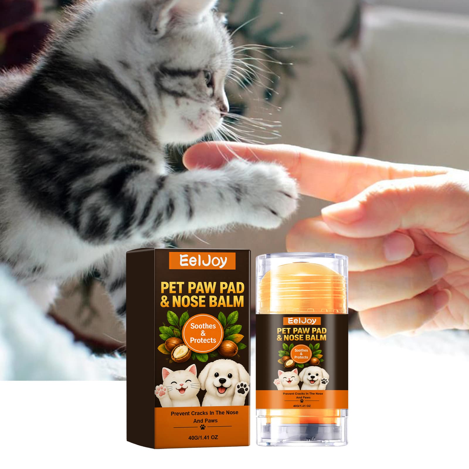 Eeljoy Pet Paw And Nose Care Balm Stick Improves Roughness Of Cat And Dog Paws And Nose, Softens And Protects From High Temperatures, Portable