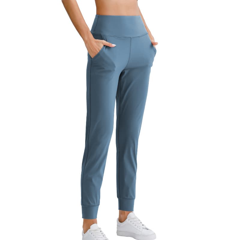 Women Solid Color Elastic Jogger Pants Loose Slim Fit Yoga Sweatpants With Pockets Running Workout Casual Athletic Trousers