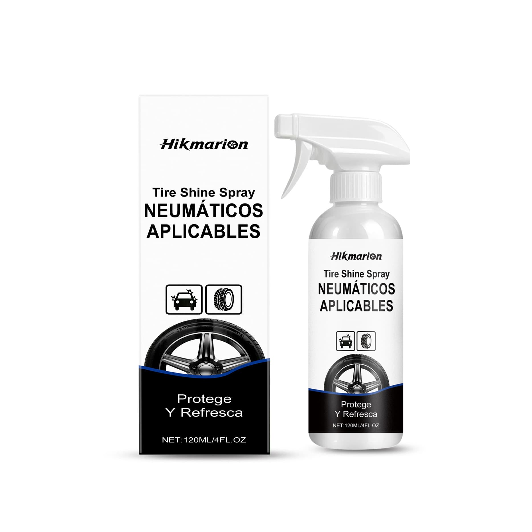 Hikmarion Tire Shine Spray Is A Tire Polishing And Maintenance Agent Suitable For Post-Wash Care Of Car Tires