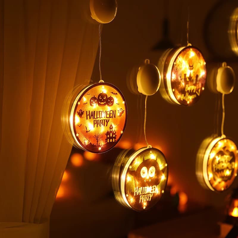 In Stock Processing Halloween Luminous Pumpkin Light Decoration Party Window Pendant Atmosphere Layout Props Opp Bag
