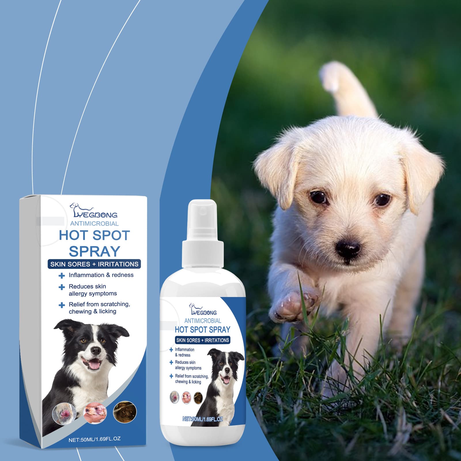 Yegbong Pet Fur Care Spray Gentle Cleaning And Care For The Fur Of Cats And Dogs, Leaving The Fur Shiny And Lustrous
