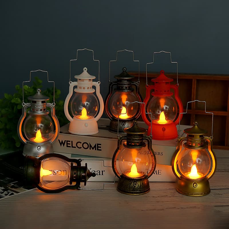 Halloween Decoration Children's Portable Retro Horror Atmosphere Kerosene Lamp Bar Party Atmosphere Creative Layout Props