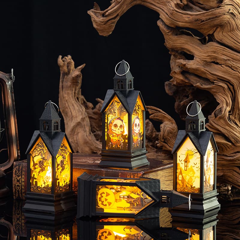 Halloween Decorations Light-emitting Portable Pumpkin Light Atmosphere Castle Night Light Hanging Decoration Party Desktop Decoration Props