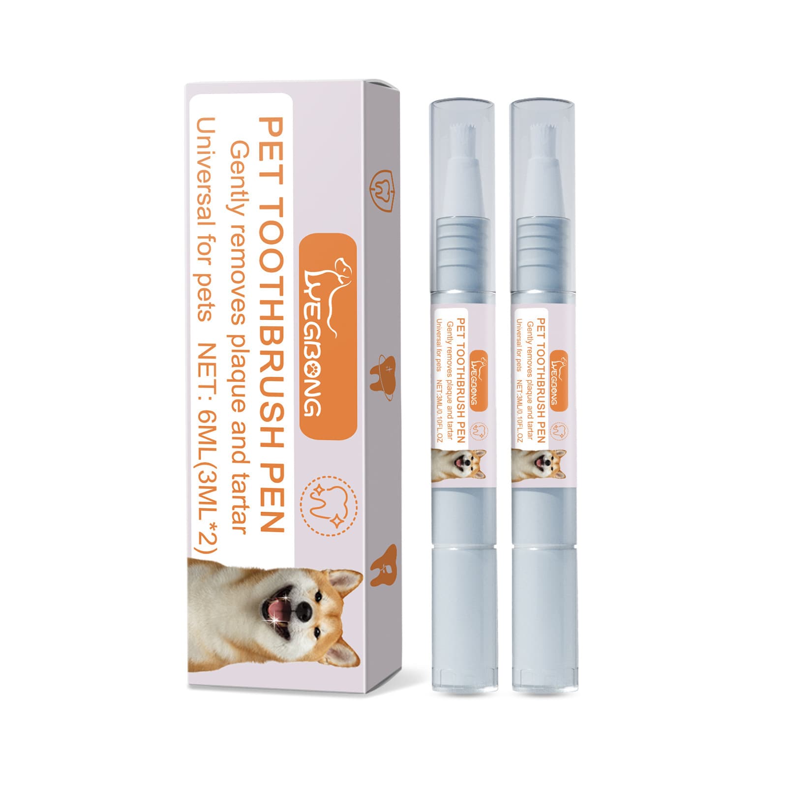 Yegbong Pet Toothbrush Pen For Dogs And Cats, Removes Tartar And Plaque, Eliminates Bad Breath And Odors, Teeth Cleaning Pen