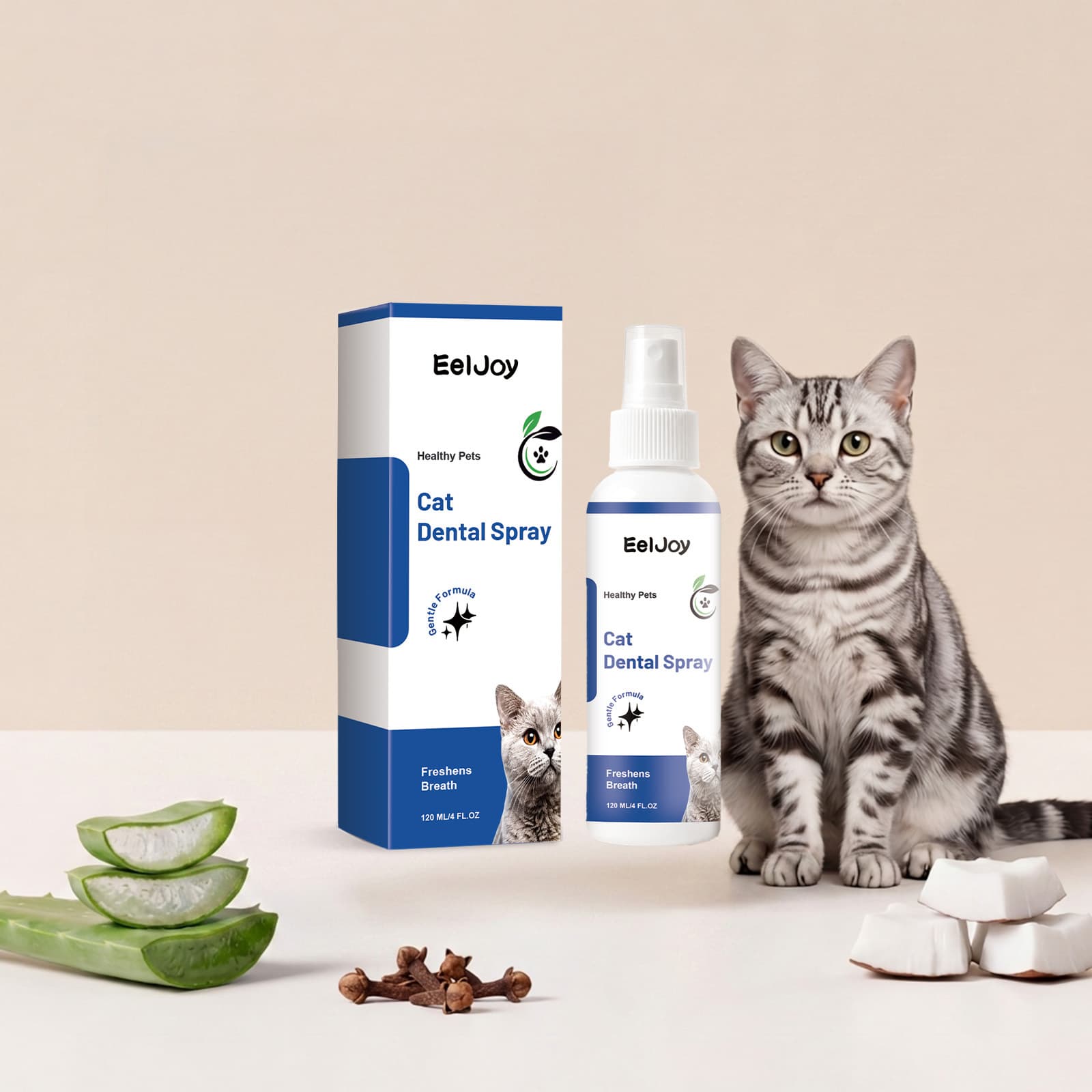 Eeljoy Cat Dental Spray Gentle Cleaning Spray For Cats, Freshens Breath And Cleans Teeth