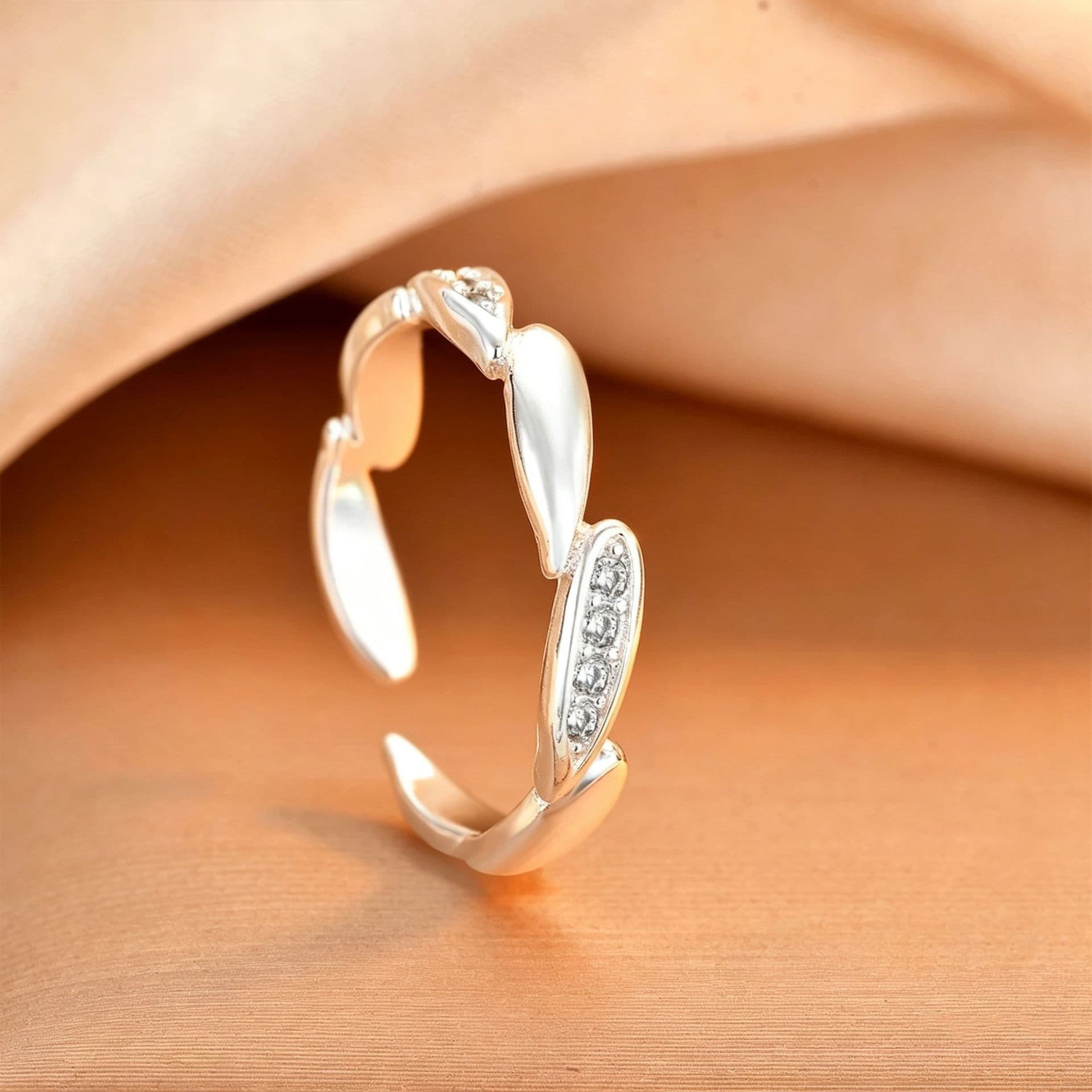 Luxury Wheat Spike Adjustable Open Ring, Wealth Attracting Fashion Elegant Finger Jewelry