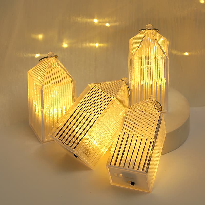 Led Electronic Candle Lamp Ornaments Crystal Christmas Decorations Christmas Tree Pendants Children's Portable Small Wind Lights
