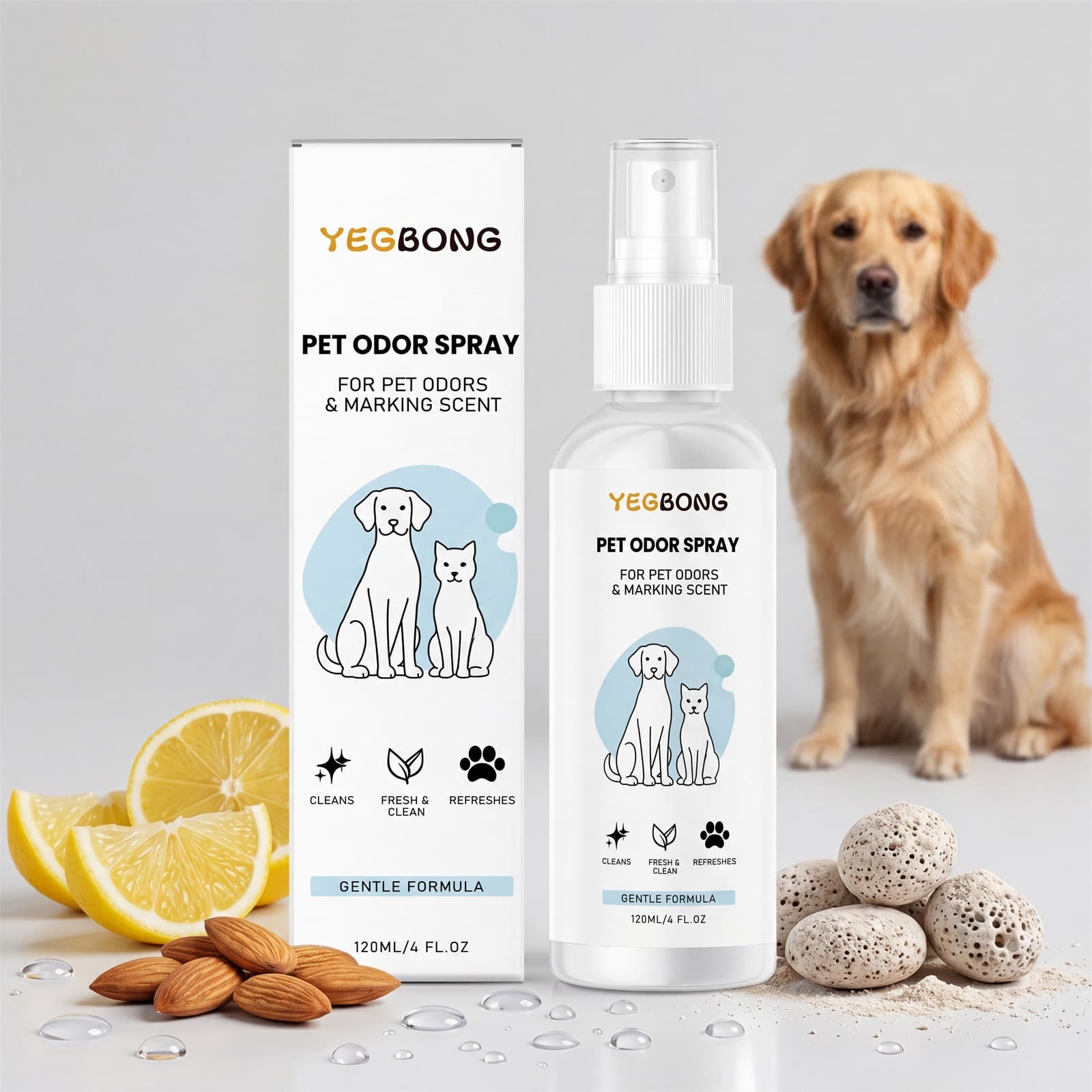 Yegbong Pet Deodorizing Spray Has A Gentle And Comfortable Formula For Convenient Daily Cleaning, Freshens The Air, And Is Gentle On Pets