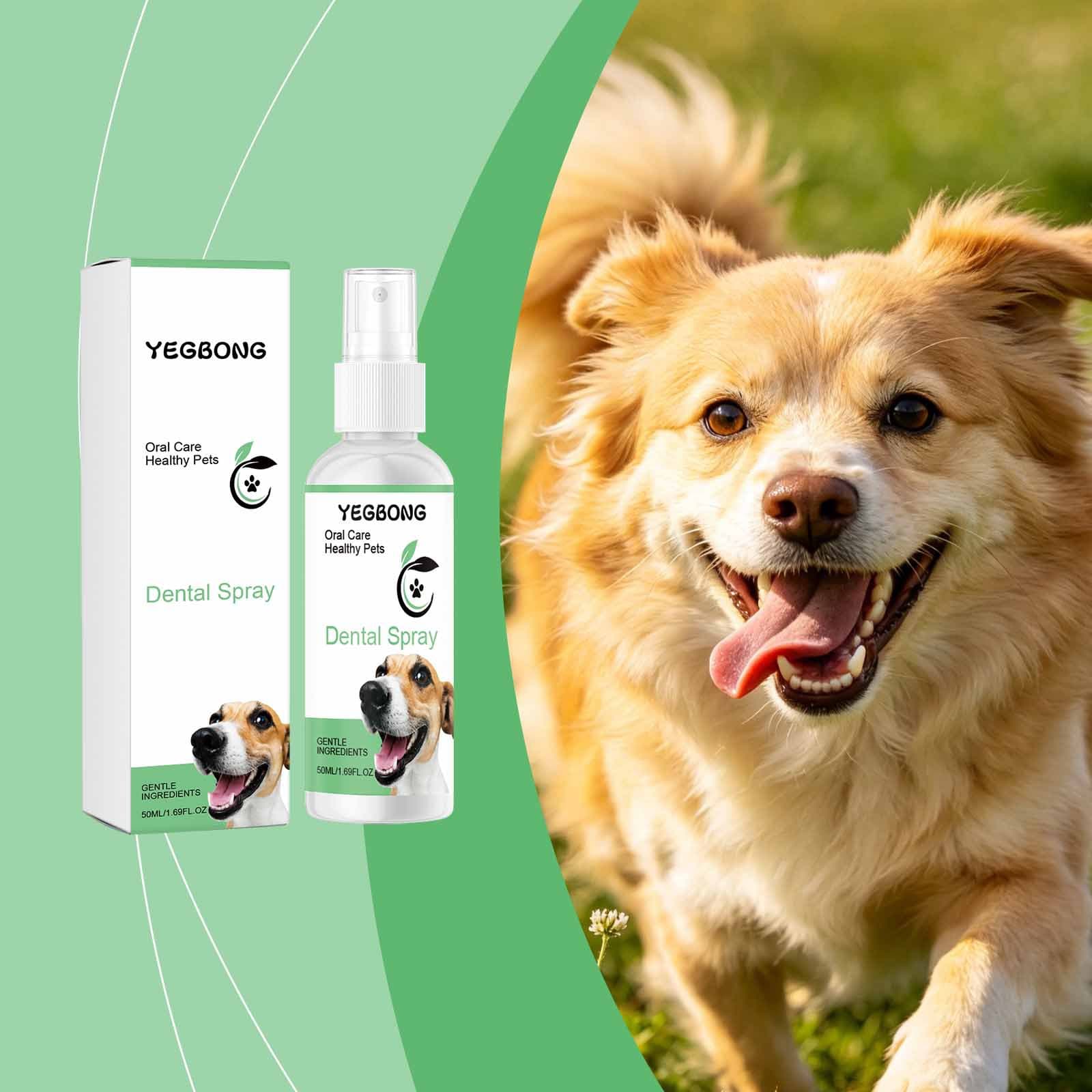 Yegbong Pet Oral Care Spray Contains Plant Extracts That Are Gentle And Do Not Harm Gums, Cleaning Tartar And Odors